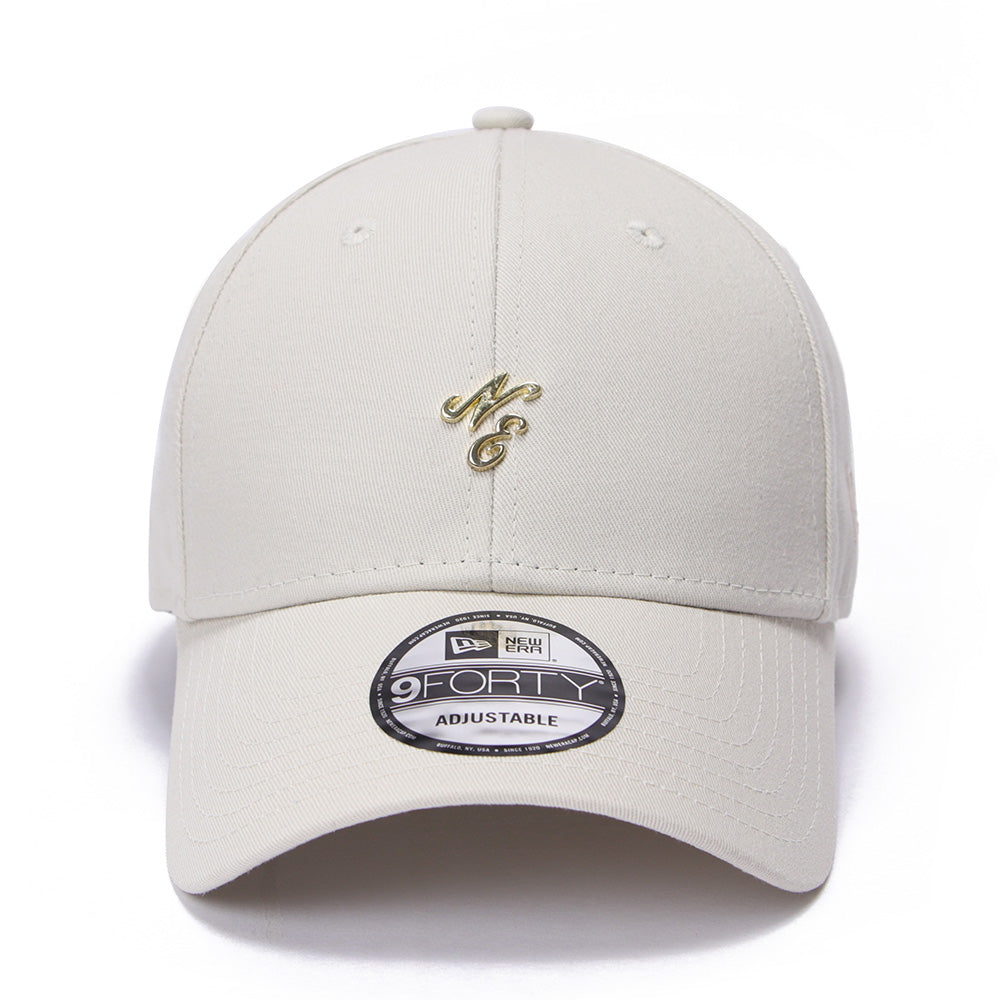 New Era Script Mini Metal Badge Ivory 9FORTY Adjustable Cap