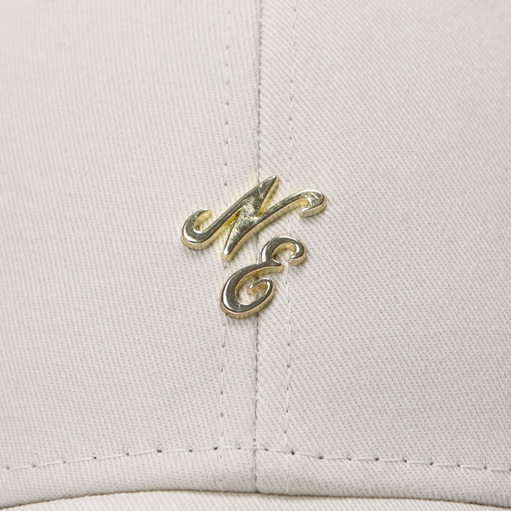 New Era Script Mini Metal Badge Ivory 9FORTY Adjustable Cap