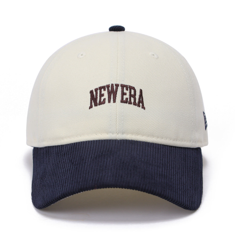 New Era Wordmark Chrome White Navy Corduroy 9TWENTY Adjustable Cap