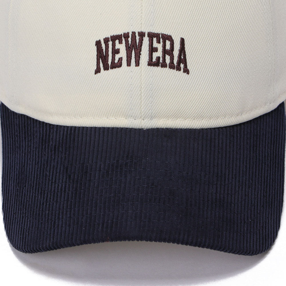 New Era Wordmark Chrome White Navy Corduroy 9TWENTY Adjustable Cap