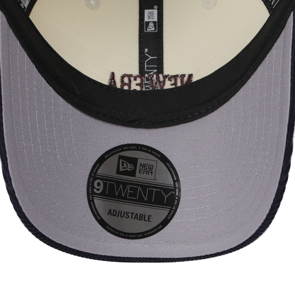 New Era Wordmark Chrome White Navy Corduroy 9TWENTY Adjustable Cap