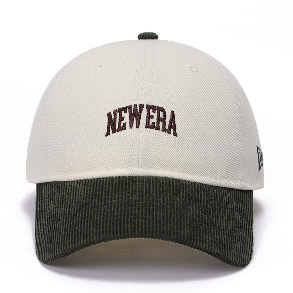 New Era Wordmark Chrome White Dark Green Corduroy 9TWENTY Adjustable Cap