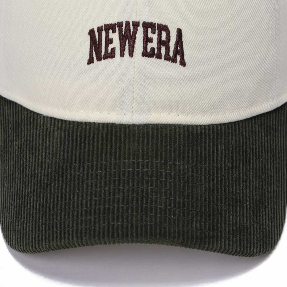 New Era Wordmark Chrome White Dark Green Corduroy 9TWENTY Adjustable Cap