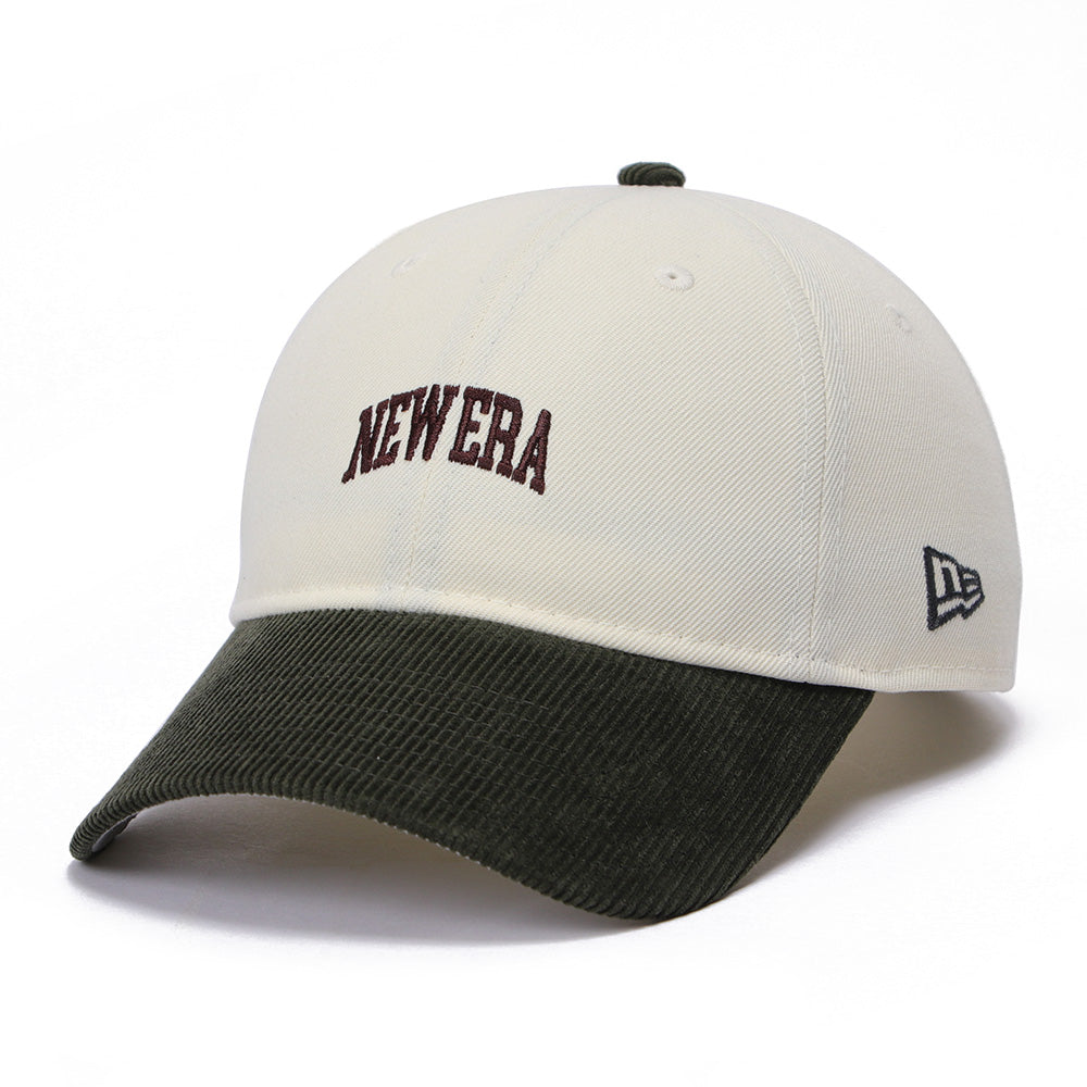 New Era Wordmark Chrome White Dark Green Corduroy 9TWENTY Adjustable Cap