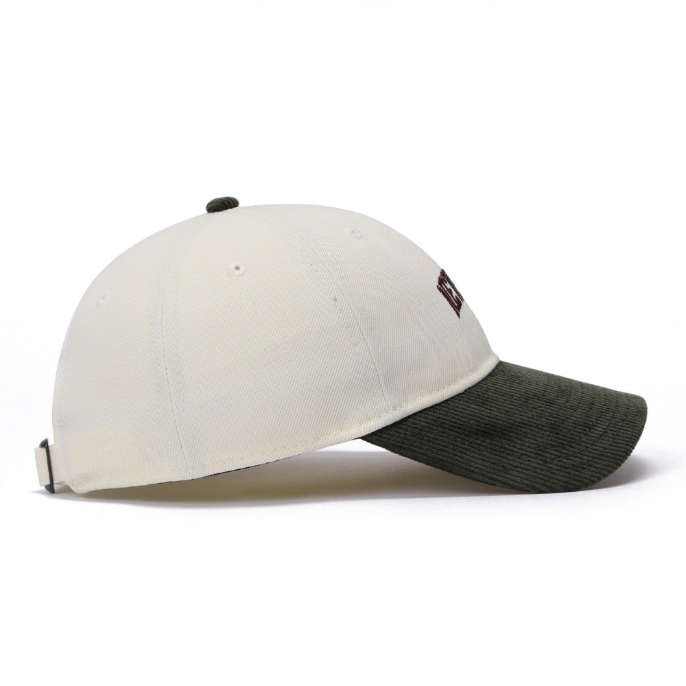 New Era Wordmark Chrome White Dark Green Corduroy 9TWENTY Adjustable Cap