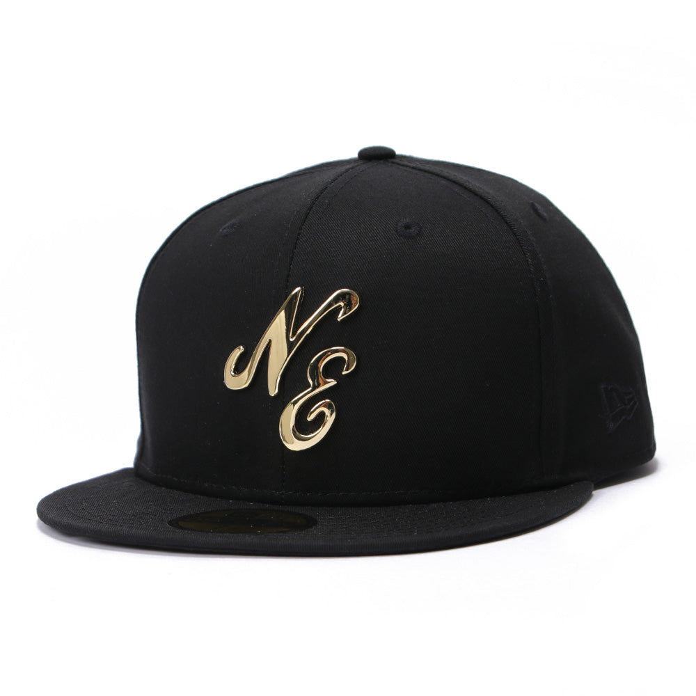 New Era Script Mini Metal Badge Black 59FIFTY Fitted Cap
