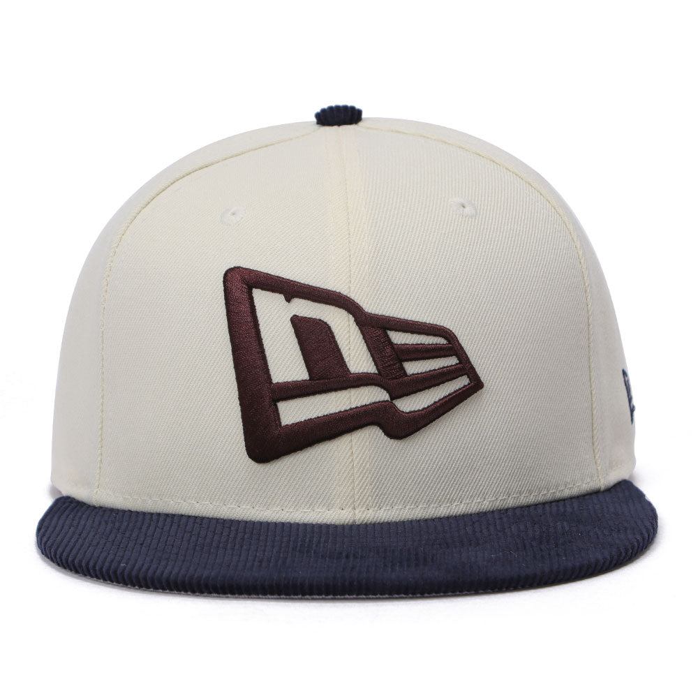 New Era Flag Chrome White Navy Corduroy 59FIFTY Fitted Cap