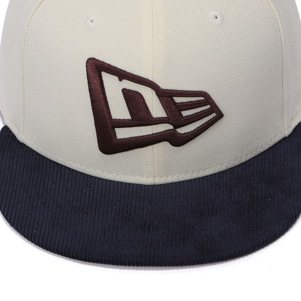 New Era Flag Chrome White Navy Corduroy 59FIFTY Fitted Cap