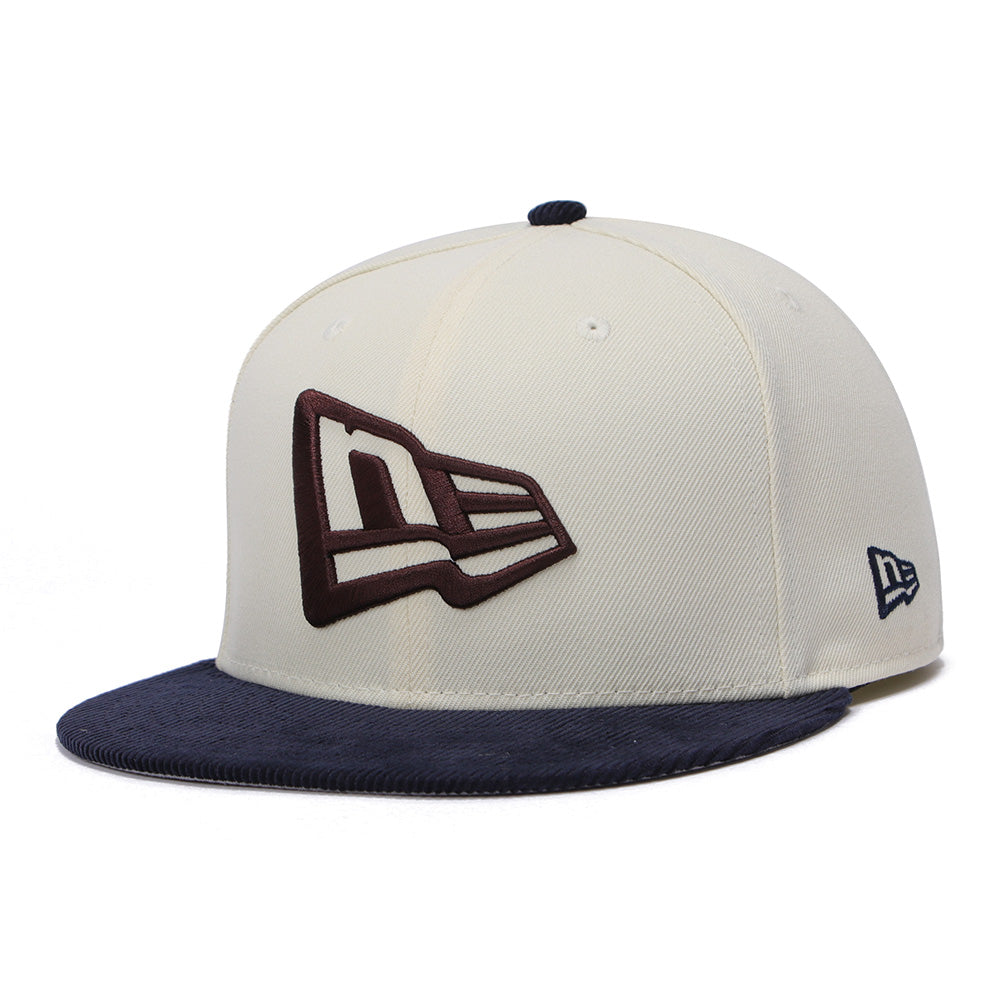 New Era Flag Chrome White Navy Corduroy 59FIFTY Fitted Cap