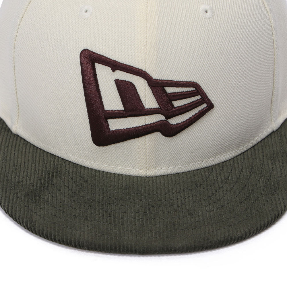 New Era Flag Chrome White Dark Green Corduroy 59FIFTY Fitted Cap