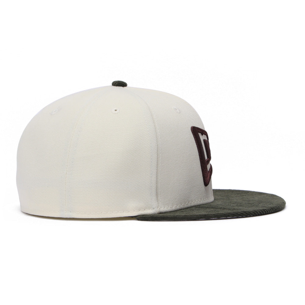 New Era Flag Chrome White Dark Green Corduroy 59FIFTY Fitted Cap