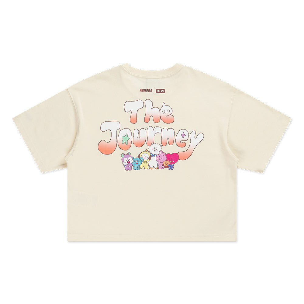New Era x BT21 The Journey Chrome White Women Crop Top COOLERA Short Sleeve T-Shirt