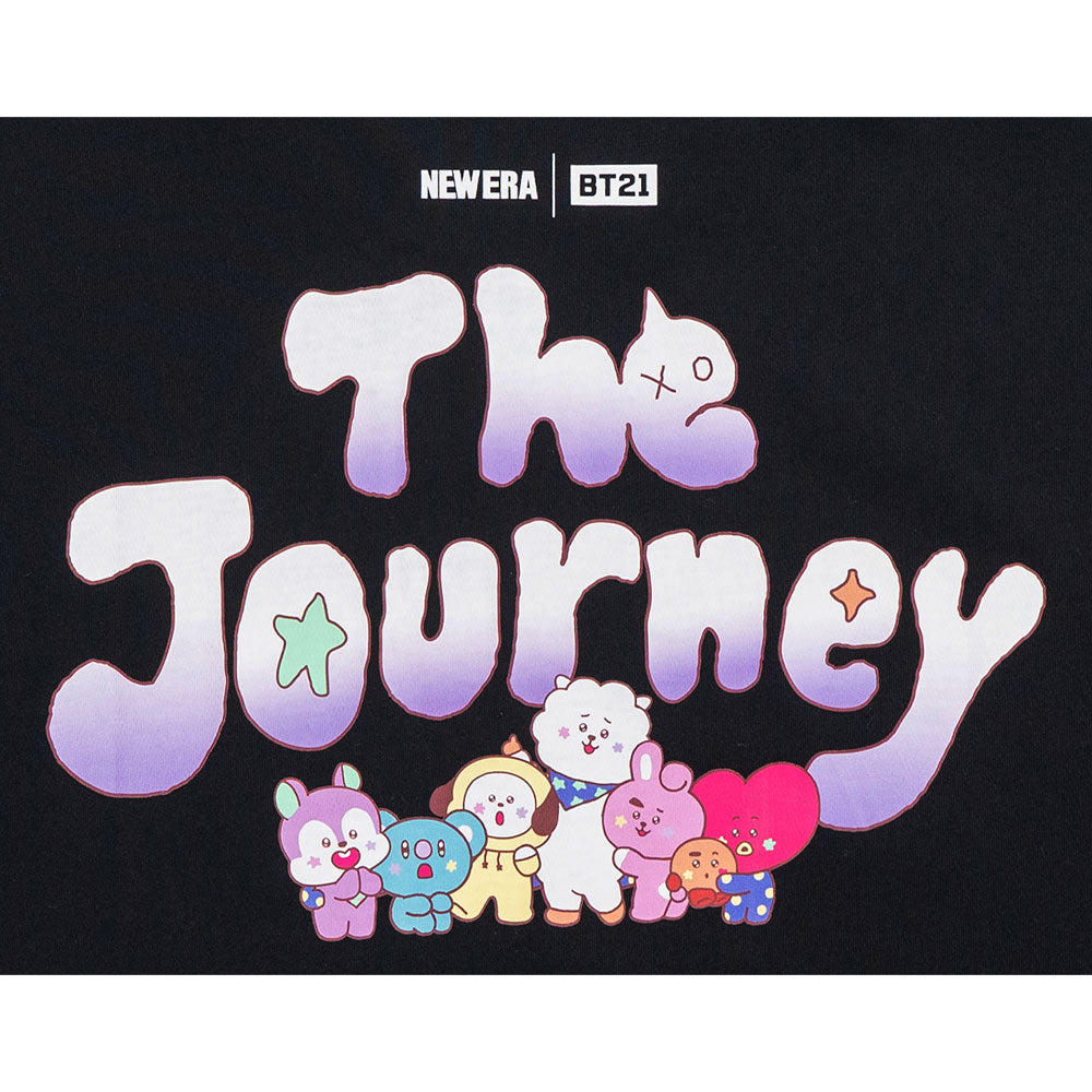 New Era x BT21 The Journey Black Women Crop Top COOLERA Short Sleeve T-Shirt