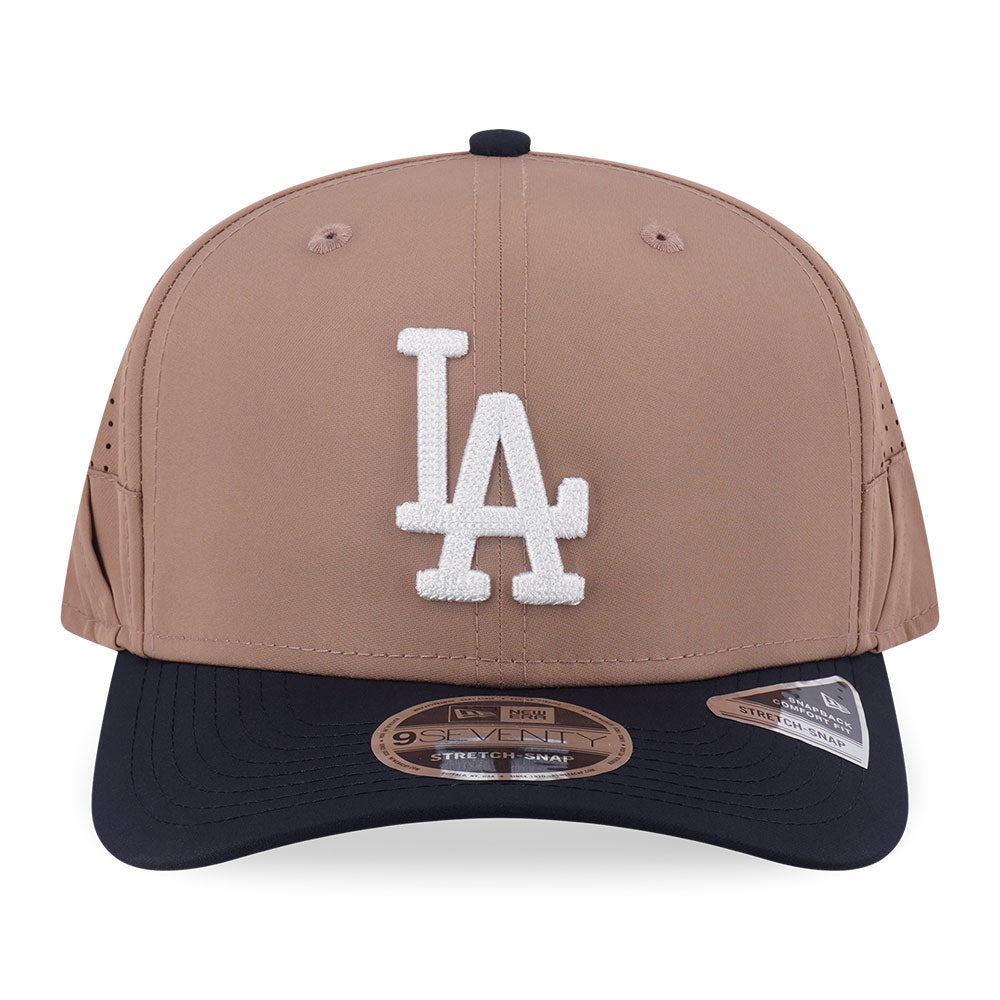New Era Los Angeles Dodgers Khaki Black 9SEVENTY Stretch Snapback Cap (with Sunglass Holder)