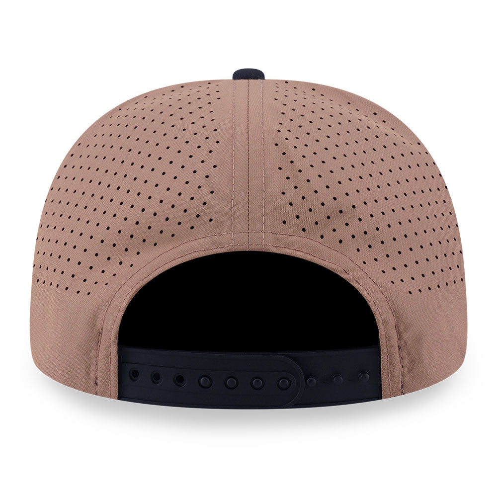 New Era Script Khaki Black 9SEVENTY Stretch Snapback Cap (with Sunglass Holder)