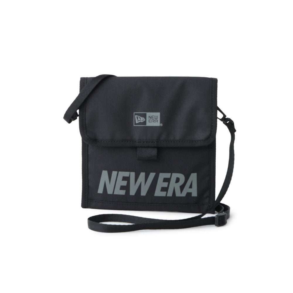 New Era Wordmark Logo Black Square Neck Pouch Bag