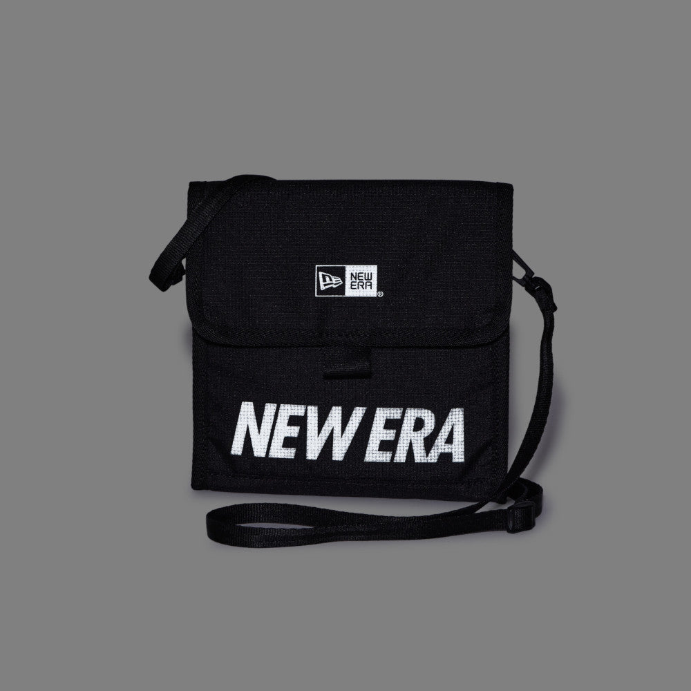 New Era Wordmark Logo Black Square Neck Pouch Bag