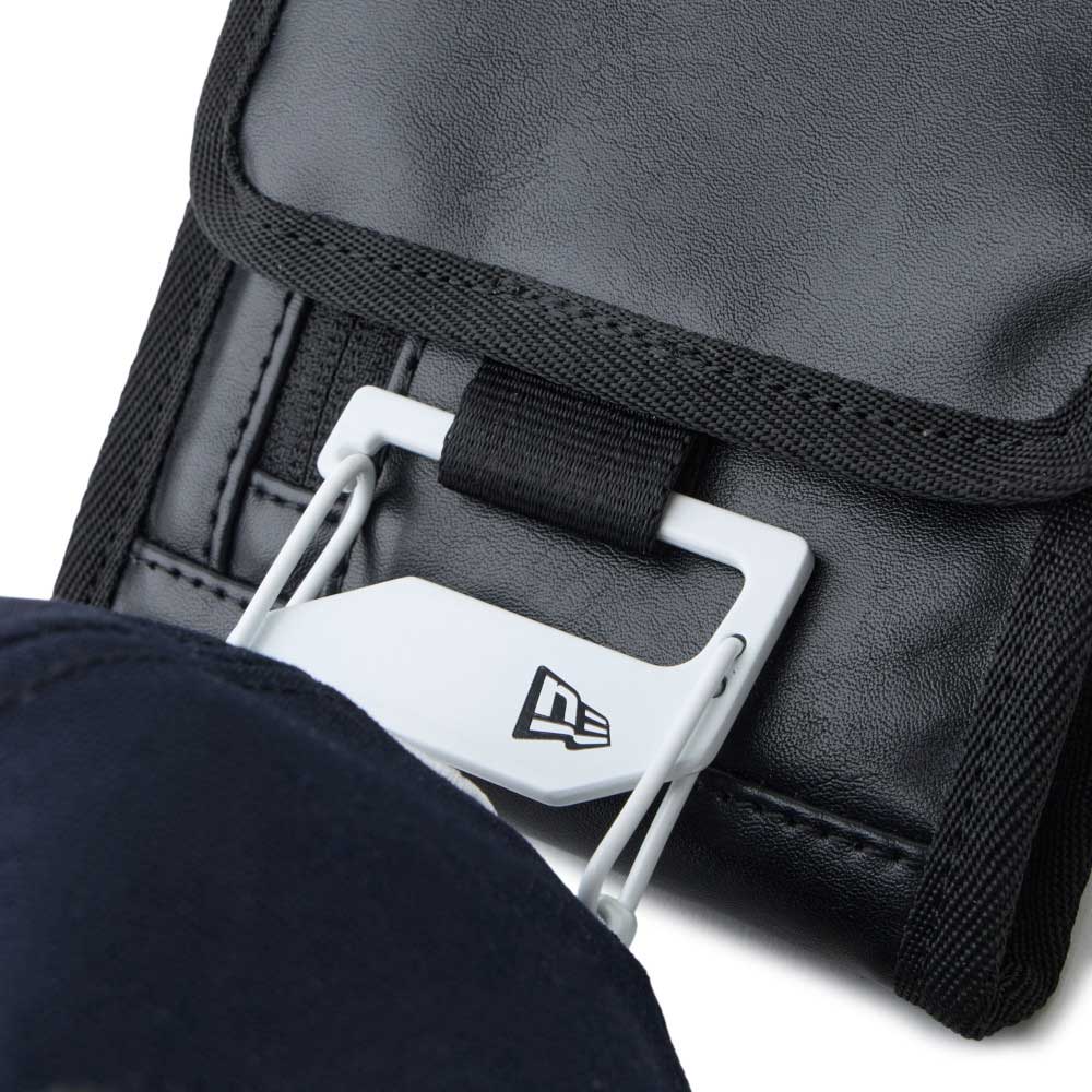 New Era Box Logo Synthetic Leather Black Neck Pouch Bag