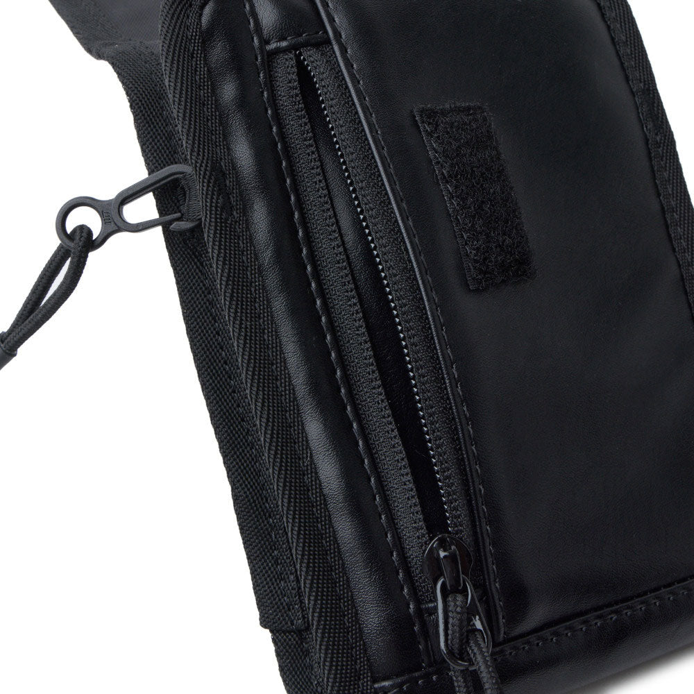 New Era Box Logo Synthetic Leather Black Neck Pouch Bag