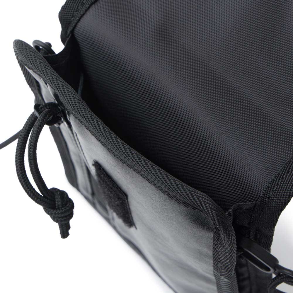 New Era Box Logo Synthetic Leather Black Neck Pouch Bag