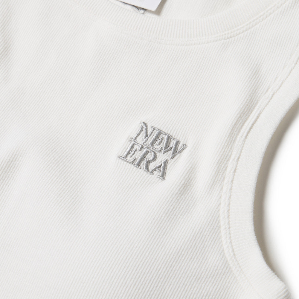 New Era Square Logo White Womens Rib Tank Top