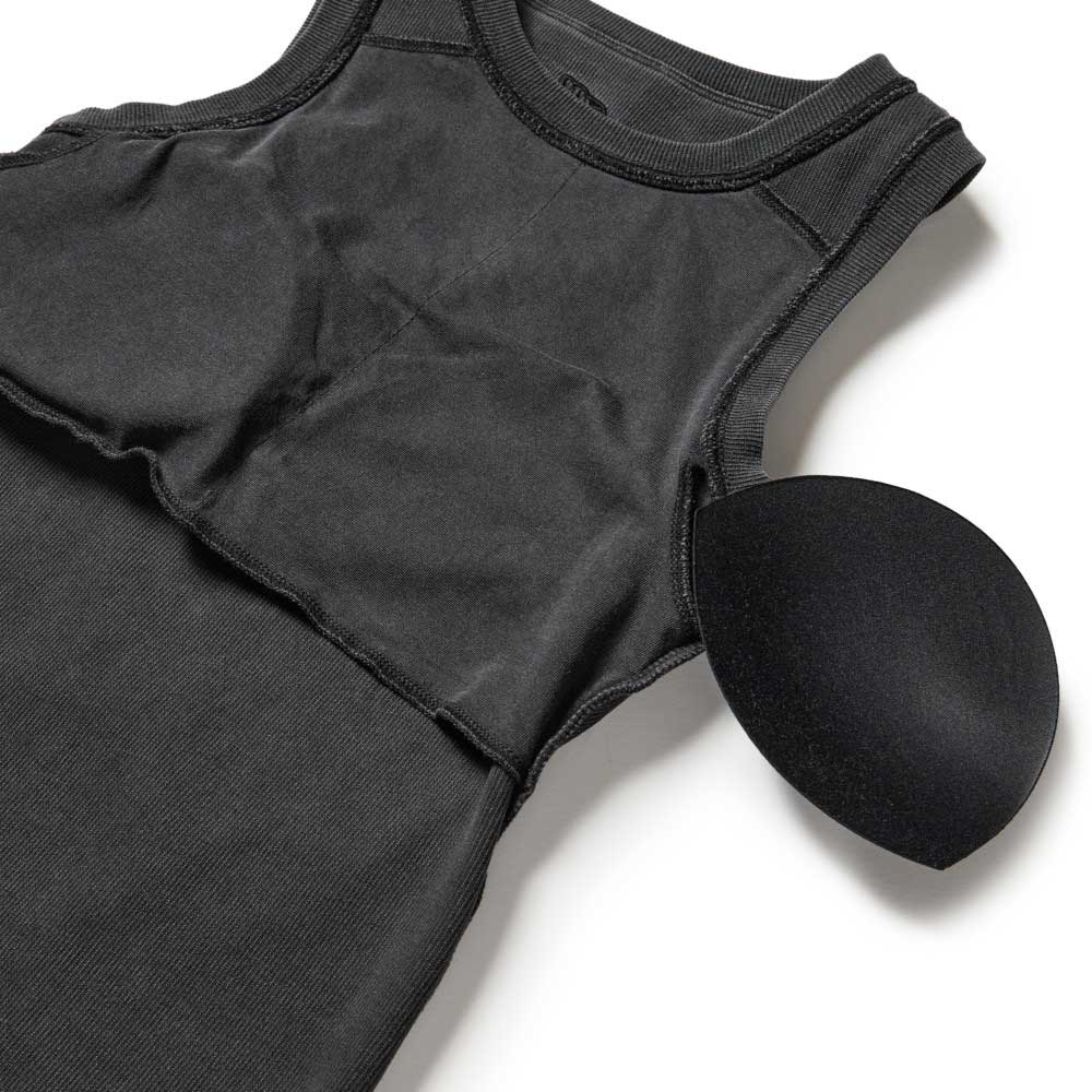 New Era Square Logo Charcoal Womens Rib Tank Top