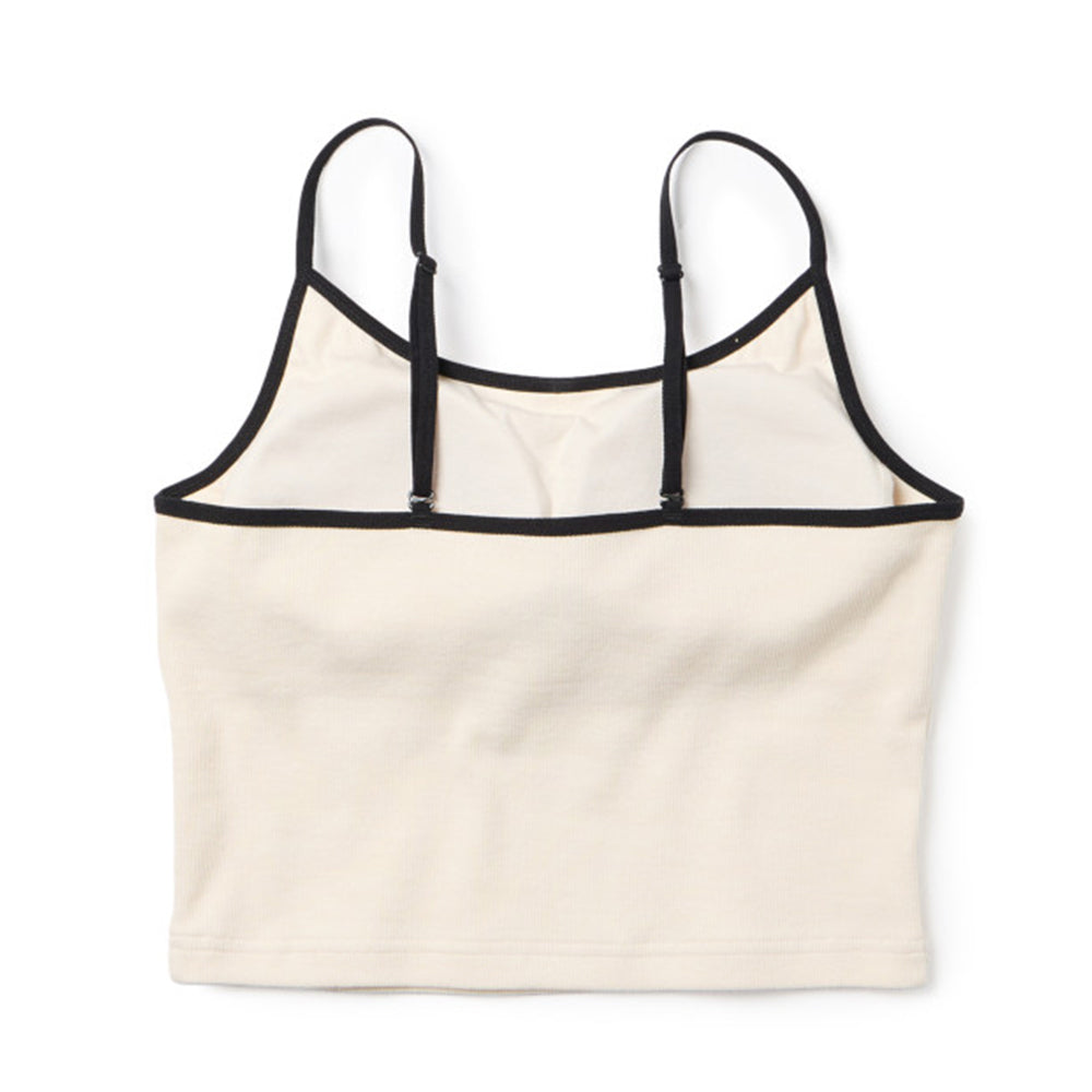 New Era Flag Ivory Rib Camisole Women Crop Tank Top