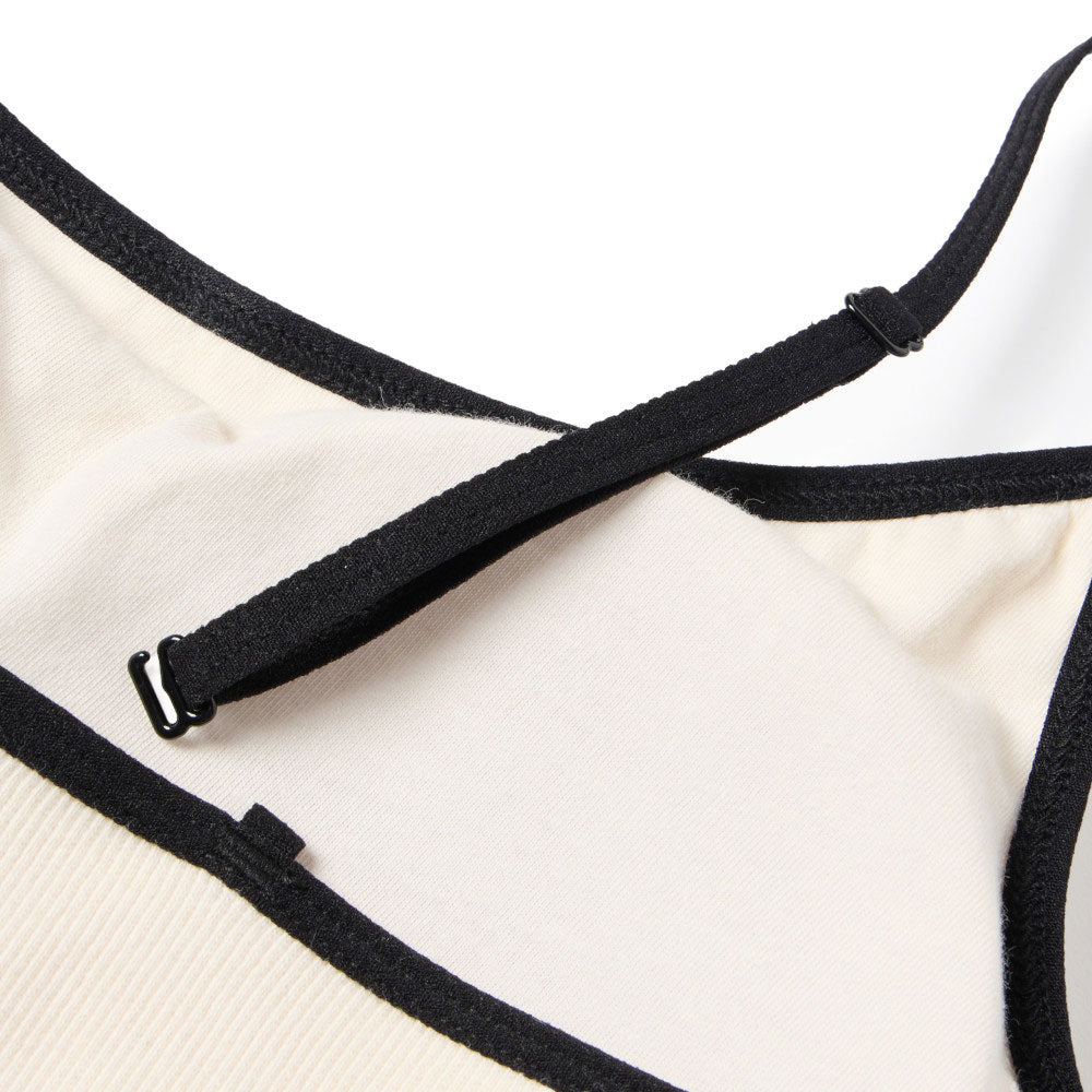 New Era Flag Ivory Rib Camisole Women Crop Tank Top