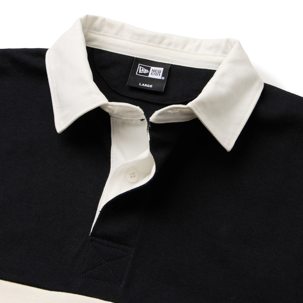 Wordmark Black Oversized Short Sleeve Rugby Shirt