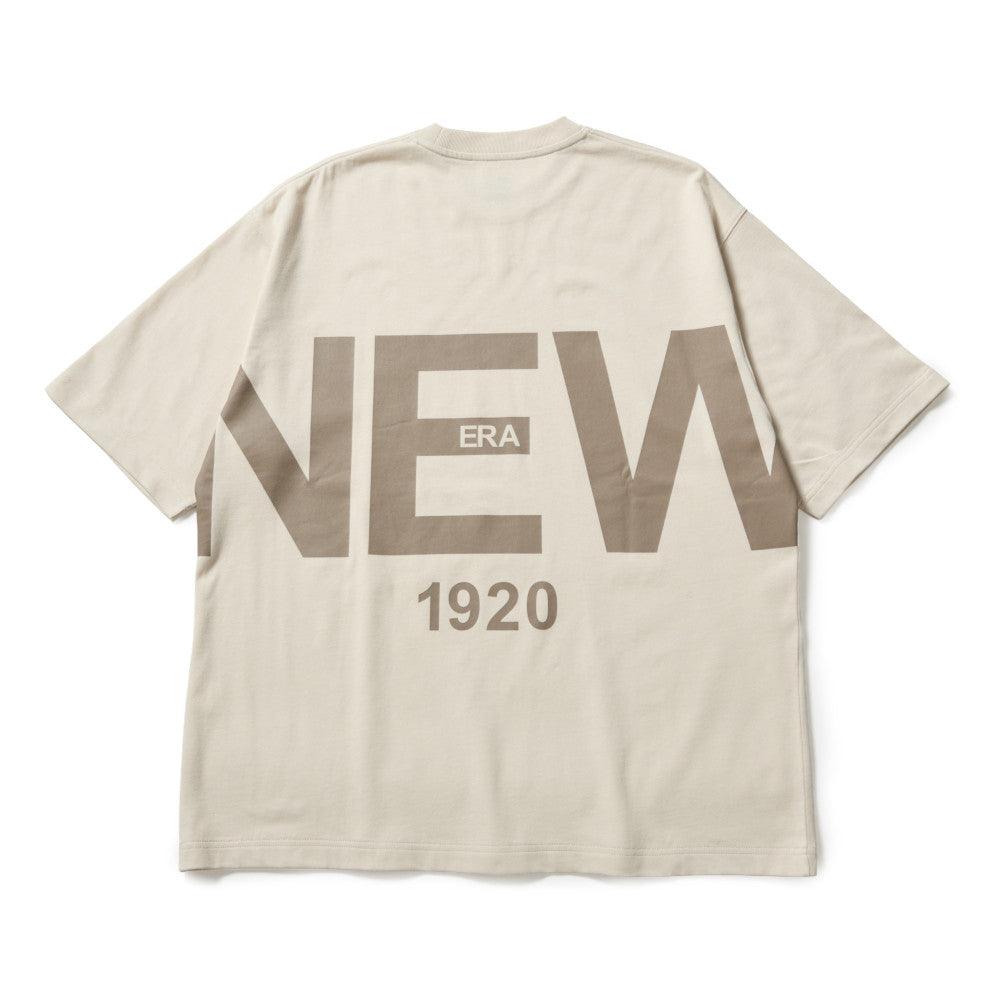 New Era Zoom Up Logo 1920 261 Cream Oversize Short Sleeve T-Shirt