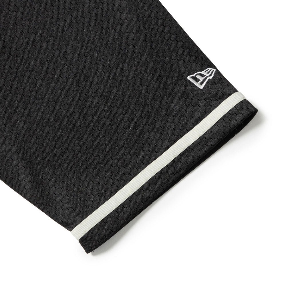 New Era Box Logo Black Mesh Short Sleeve Baseball Shirt