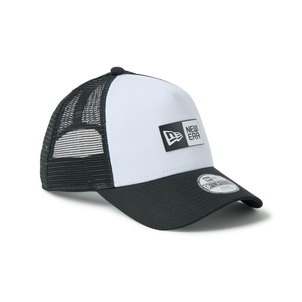 TPU Box Logo White Black Youth 9FORTY A-Frame Trucker Cap