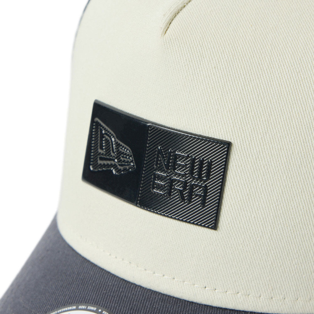 TPU Box Logo Cream Grey Youth 9FORTY A-Frame Trucker Cap