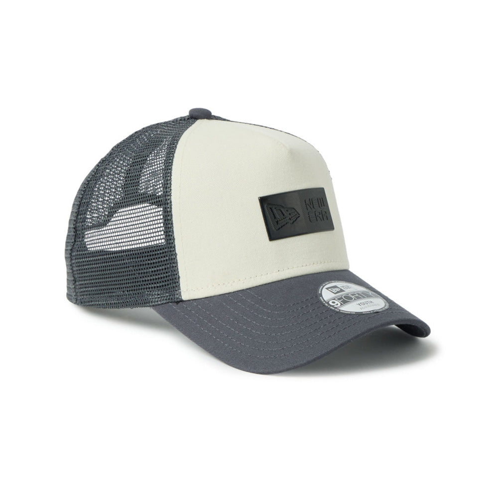 TPU Box Logo Cream Grey Youth 9FORTY A-Frame Trucker Cap