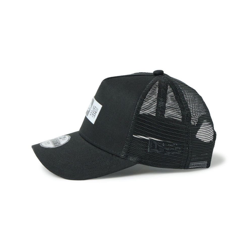 New Era TPU Box Logo Black Youth 9FORTY A-Frame Trucker Cap