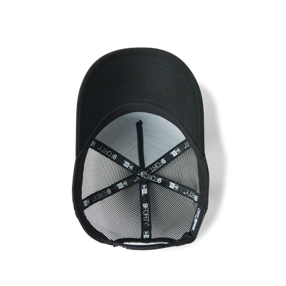 New Era TPU Box Logo Black Youth 9FORTY A-Frame Trucker Cap