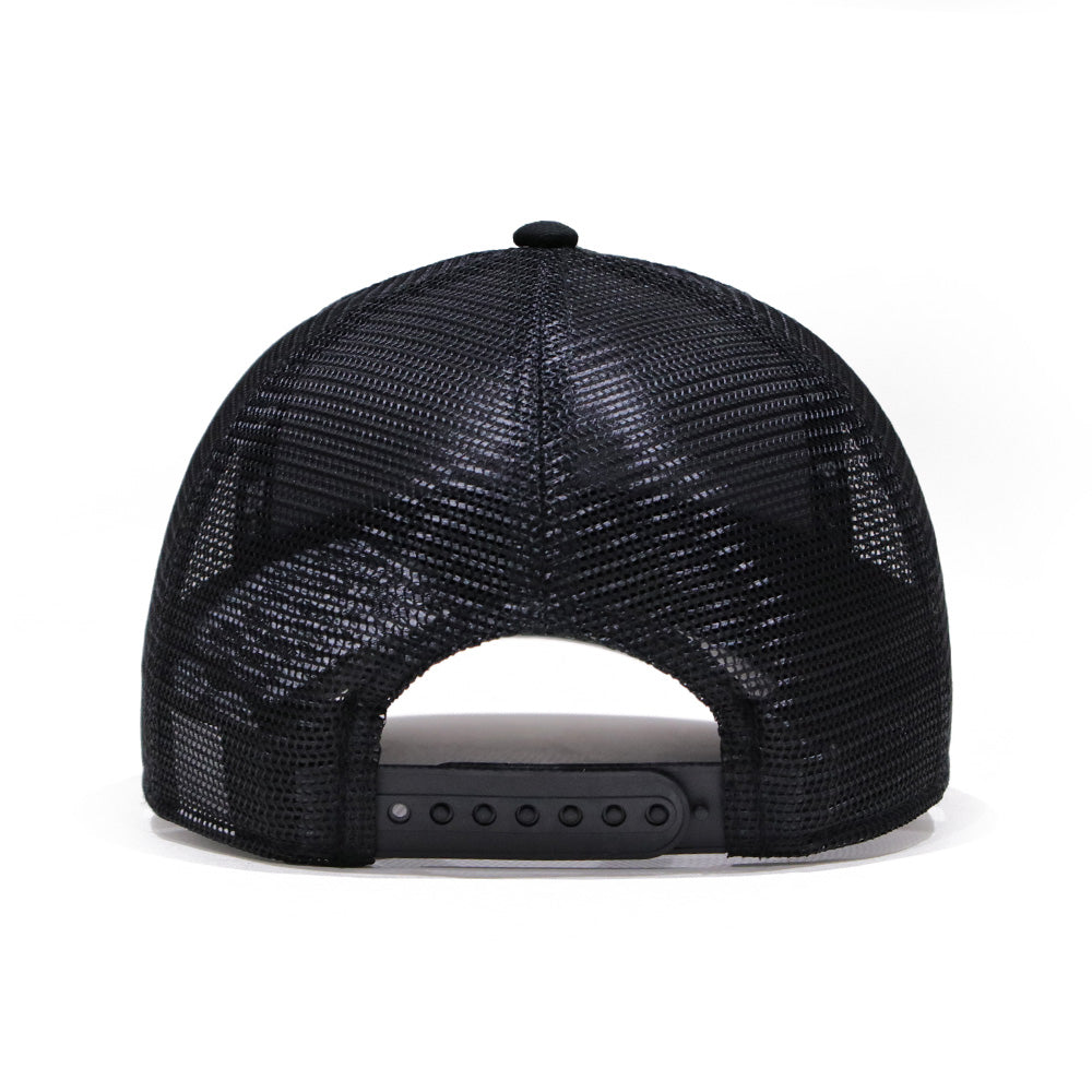 New Era Round Patch Black Youth 9FORTY A-Frame Trucker Cap
