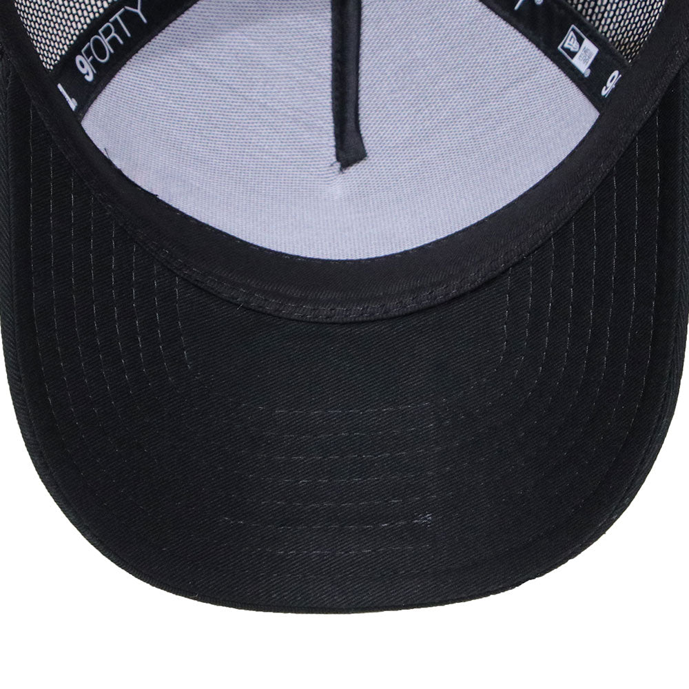 New Era Round Patch Black Youth 9FORTY A-Frame Trucker Cap