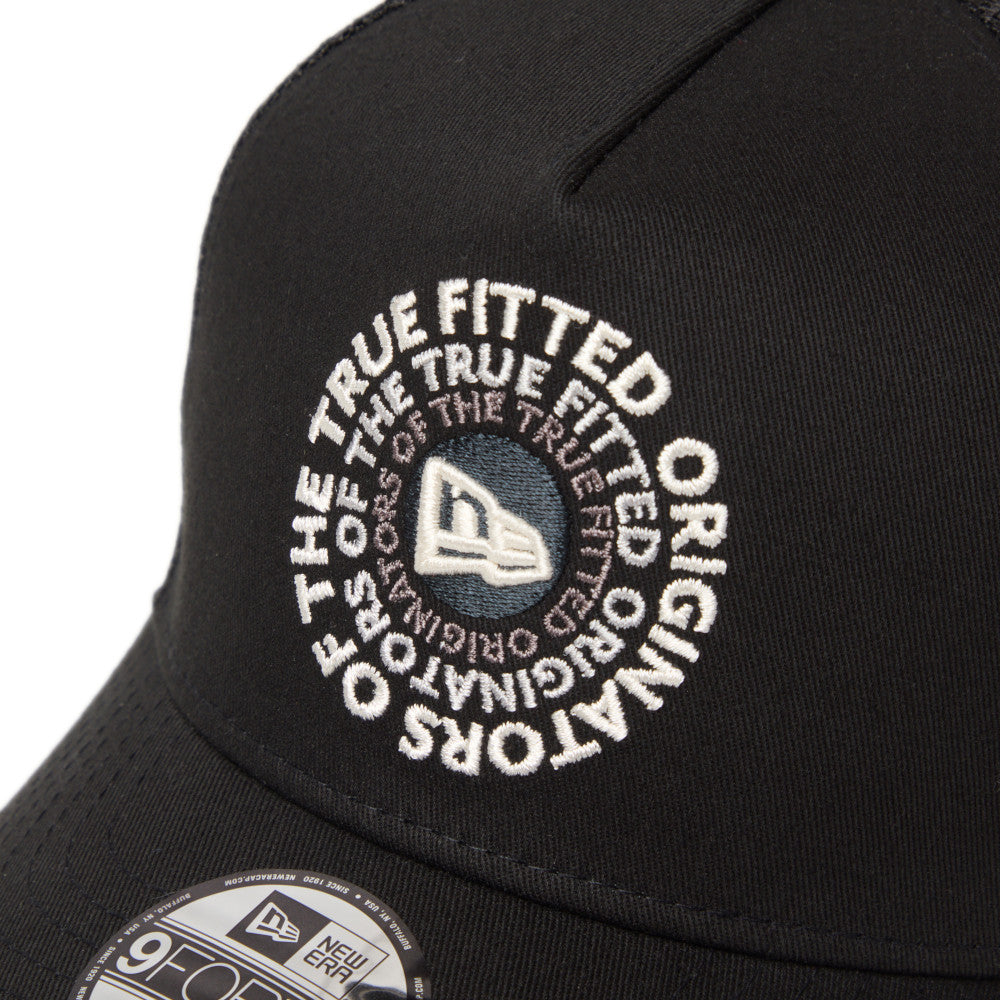 New Era Circle Originators of the True Fitted Black Youth 9FORTY A-Frame Trucker Cap