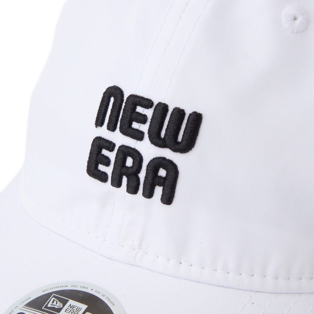 New Era Wordmark Golf Women White 9FORTY Long Visor Open Back Adjustable Cap