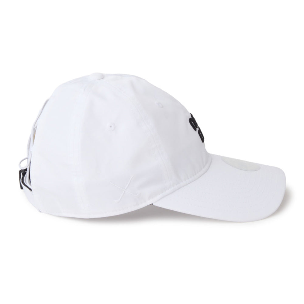 New Era Wordmark Golf Women White 9FORTY Long Visor Open Back Adjustable Cap