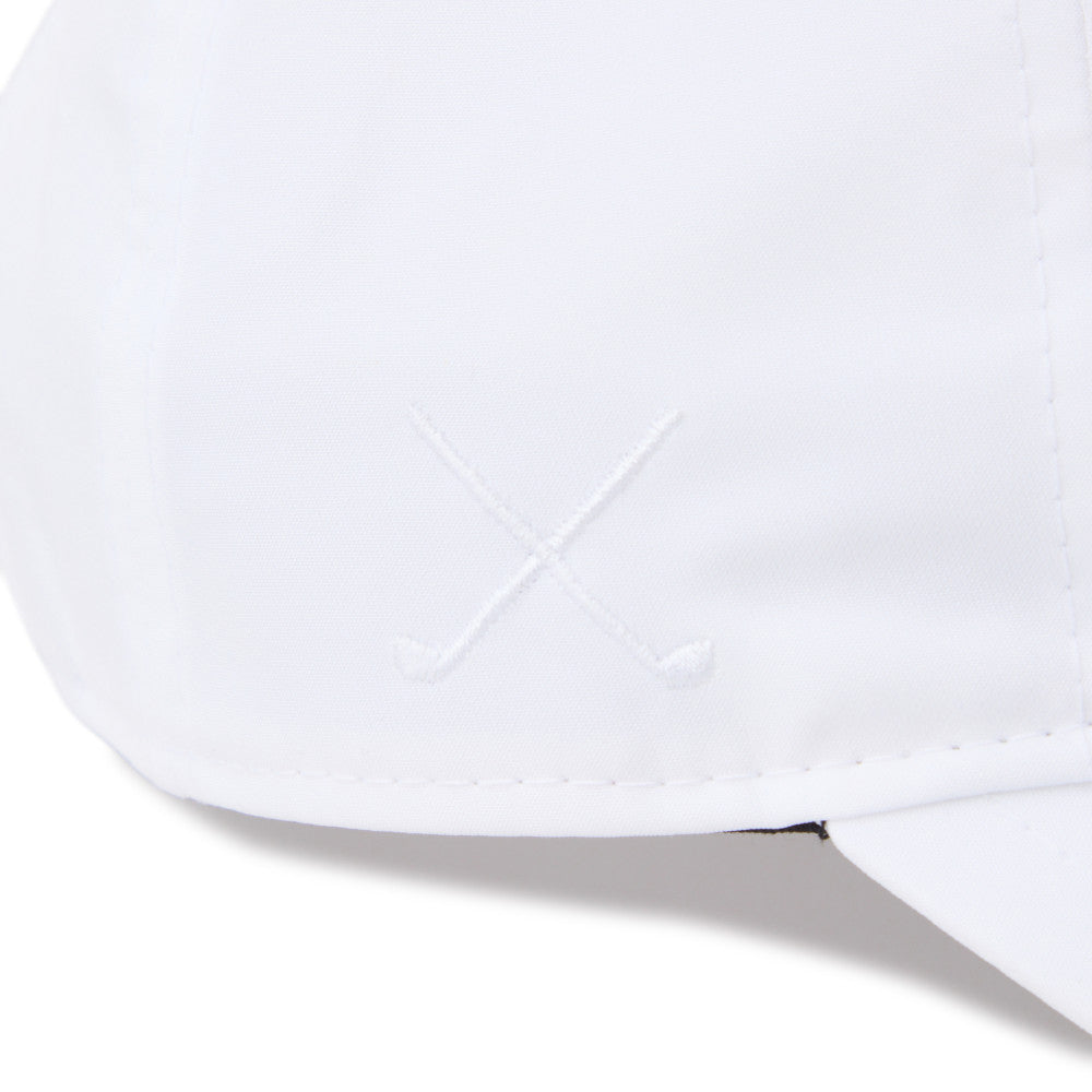 New Era Wordmark Golf Women White 9FORTY Long Visor Open Back Adjustable Cap