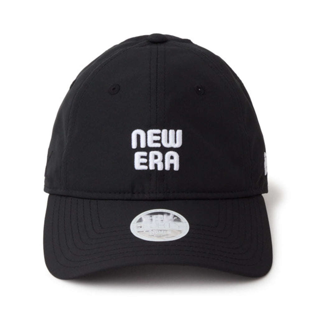 New Era Wordmark Golf Women Black 9FORTY Long Visor Open Back Adjustable Cap