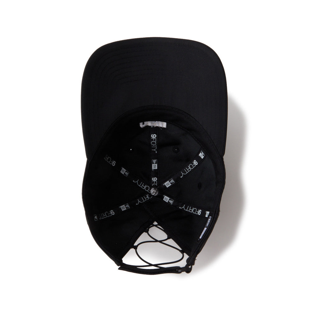 New Era Wordmark Golf Women Black 9FORTY Long Visor Open Back Adjustable Cap