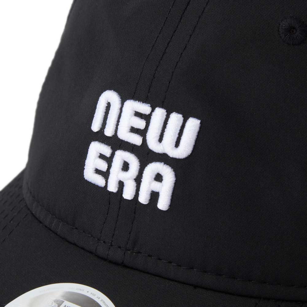 New Era Wordmark Golf Women Black 9FORTY Long Visor Open Back Adjustable Cap