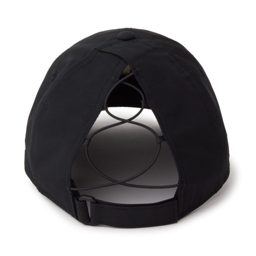 New Era Wordmark Golf Women Black 9FORTY Long Visor Open Back Adjustable Cap