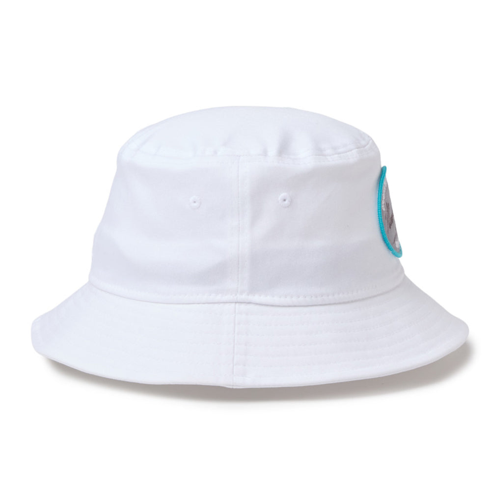 Script Oval Patch White Golf Bucket Hat