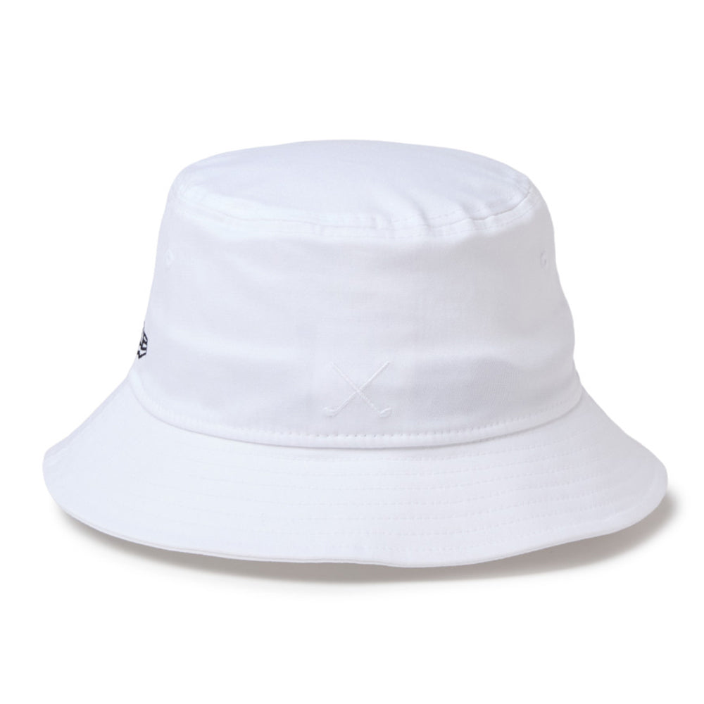 Script Oval Patch White Golf Bucket Hat
