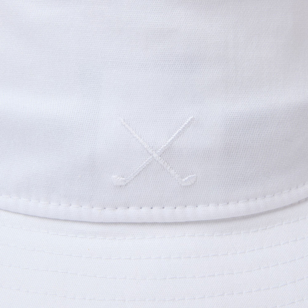 Script Oval Patch White Golf Bucket Hat