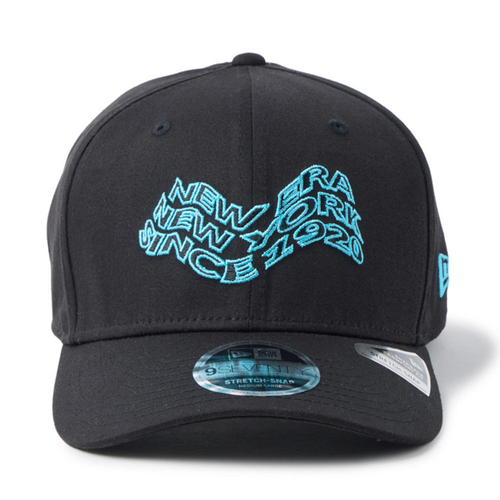 New Era Golf Wave Logo Black 9SEVENTY Stretch Snapback Cap
